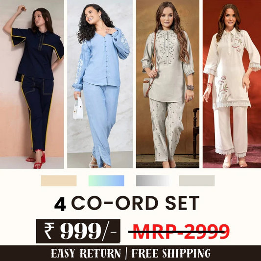 Stylish & Versatile 4 Co-ord Set Combo for Women | COMBO - 20 by My Store