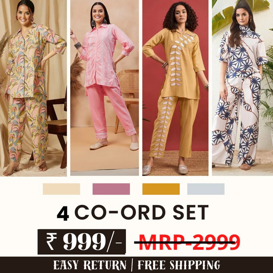 Stylish & Versatile 4 Co-ord Set Combo for Women | COMBO - 24 by My Store