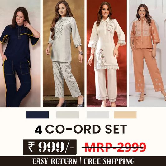 Stylish & Versatile 4 Co-ord Set Combo for Women | COMBO - 28 by My Store