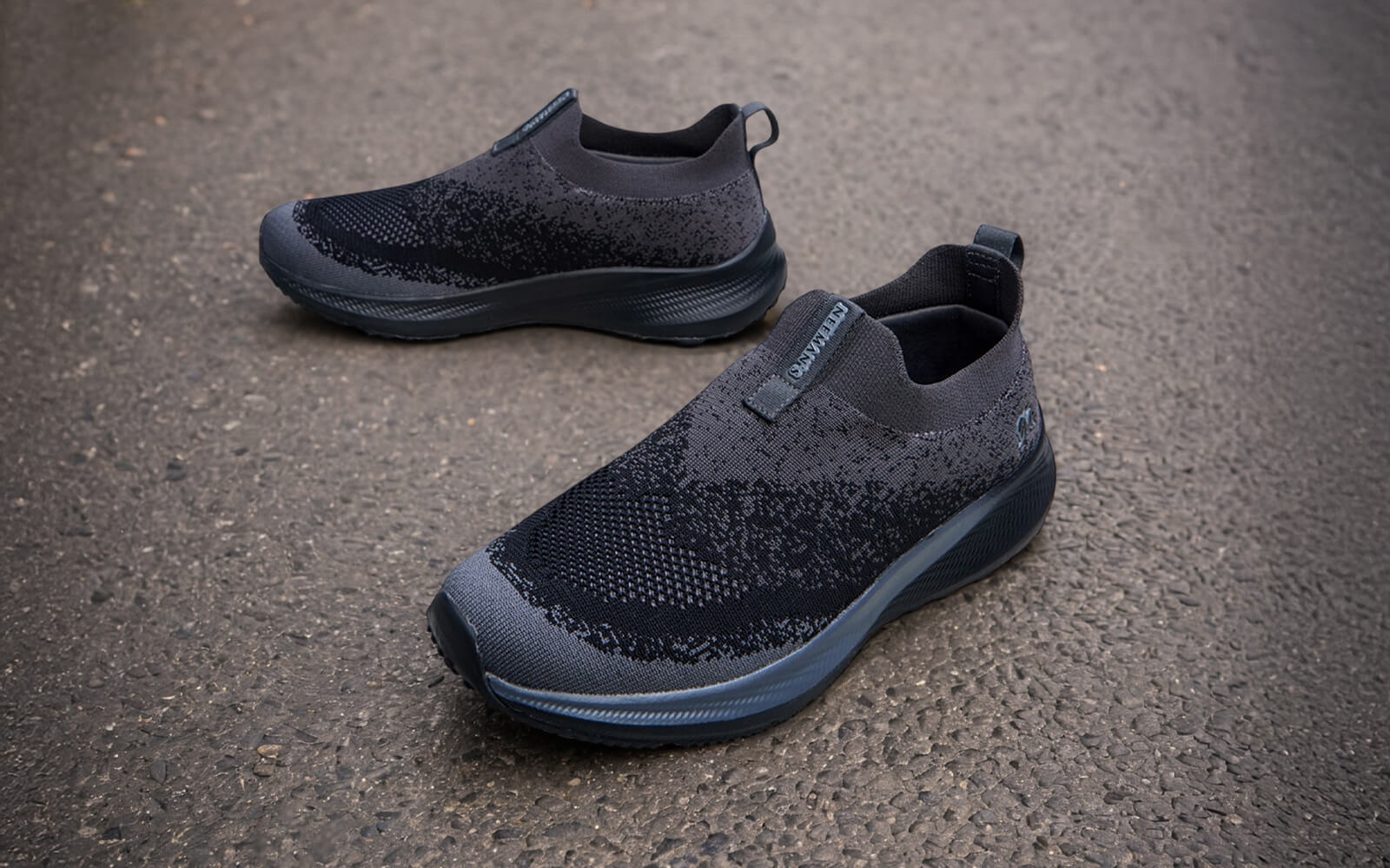 Blend Knit Slip Ons : Black-Grey by My Store