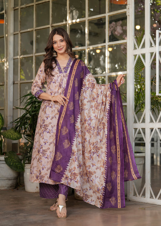 Pure Cotton Printed Anarakali Suit