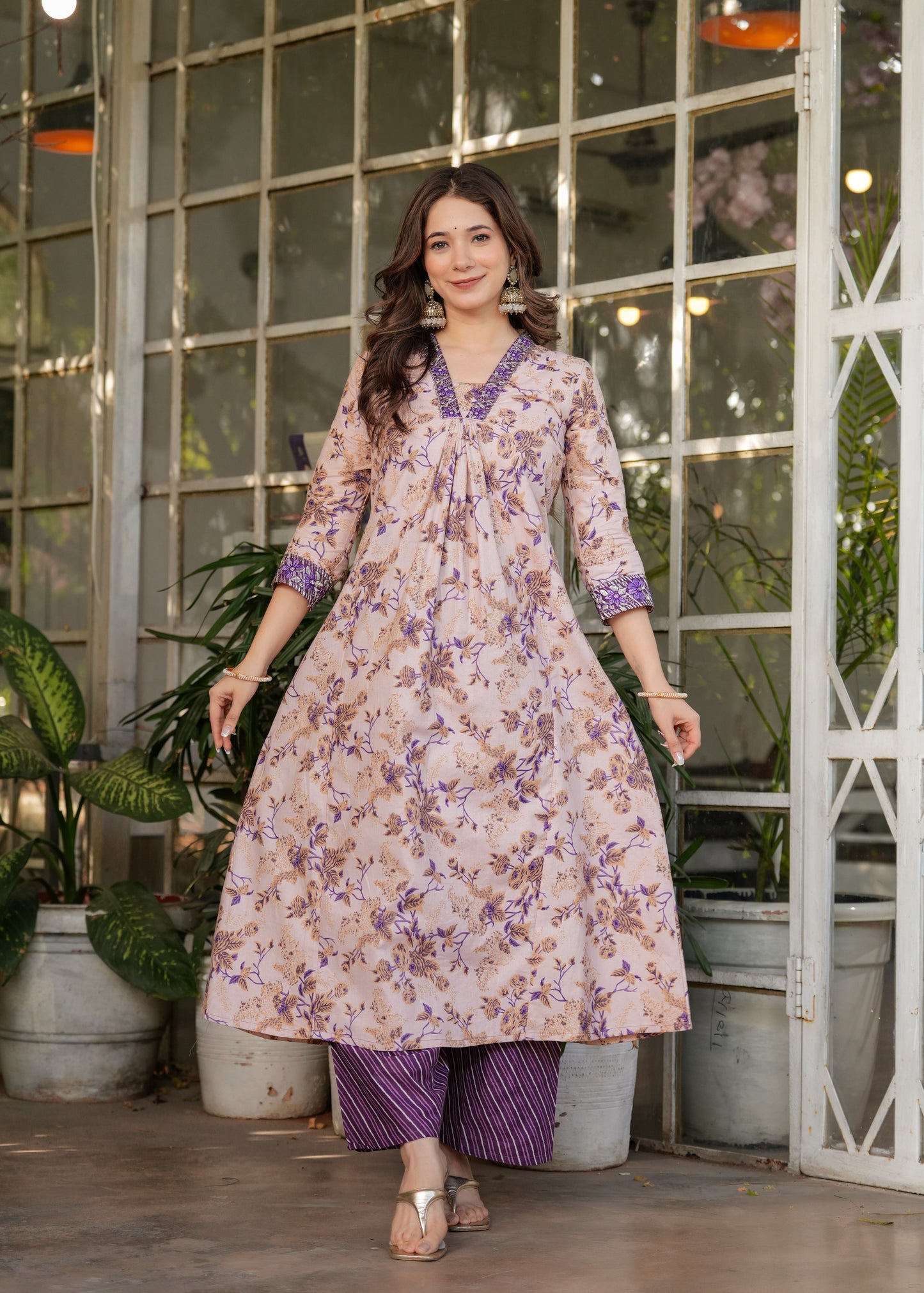Pure Cotton Printed Anarakali Suit