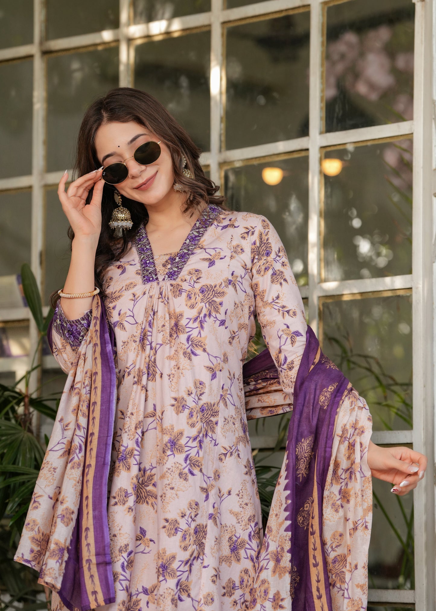 Pure Cotton Printed Anarakali Suit