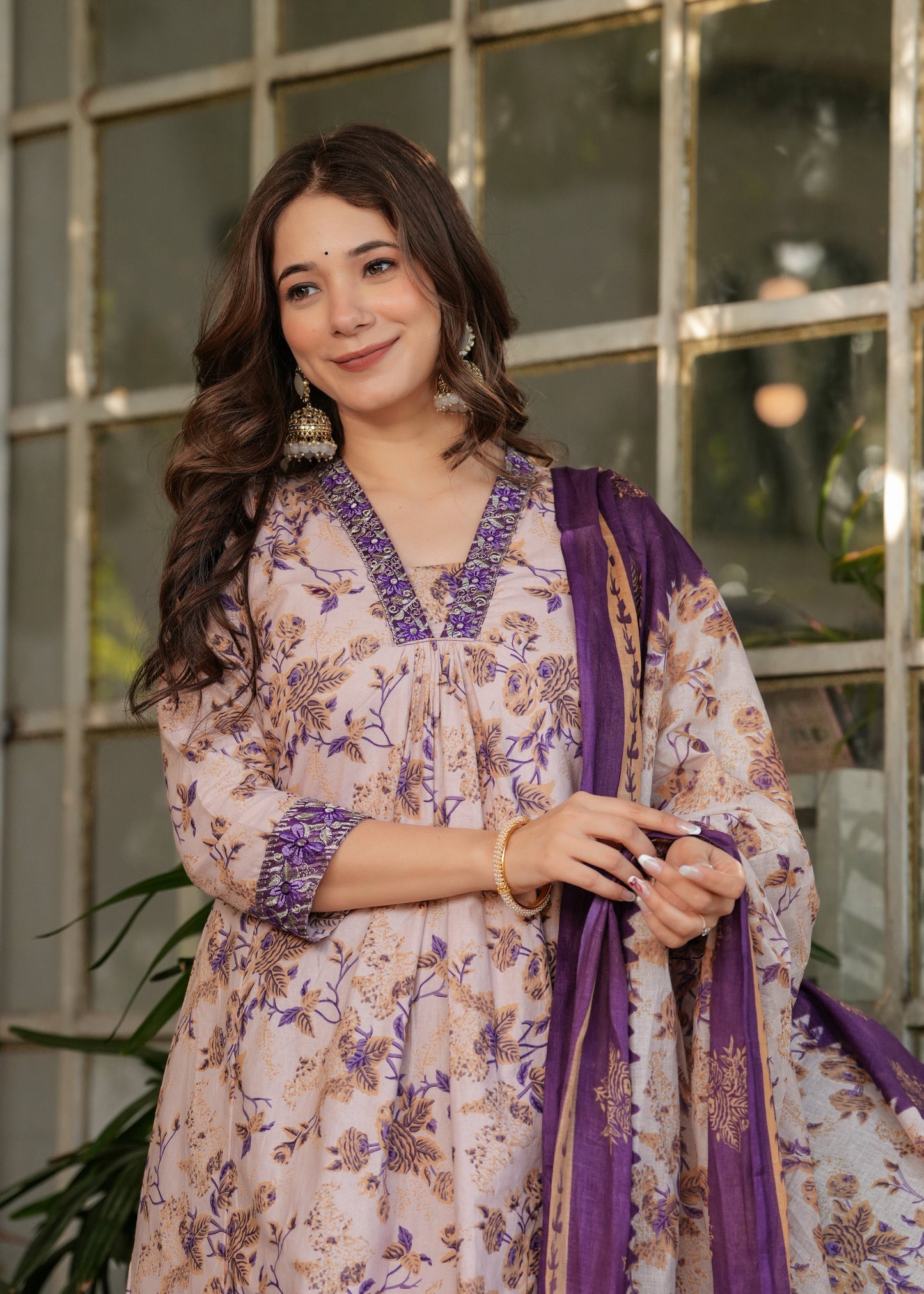 Pure Cotton Printed Anarakali Suit