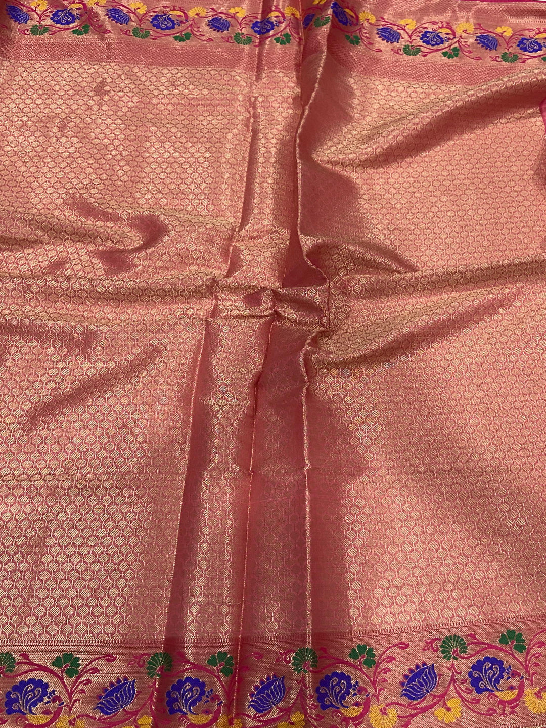 Radiant Floral Banarasi Kora Silk Saree by My Store