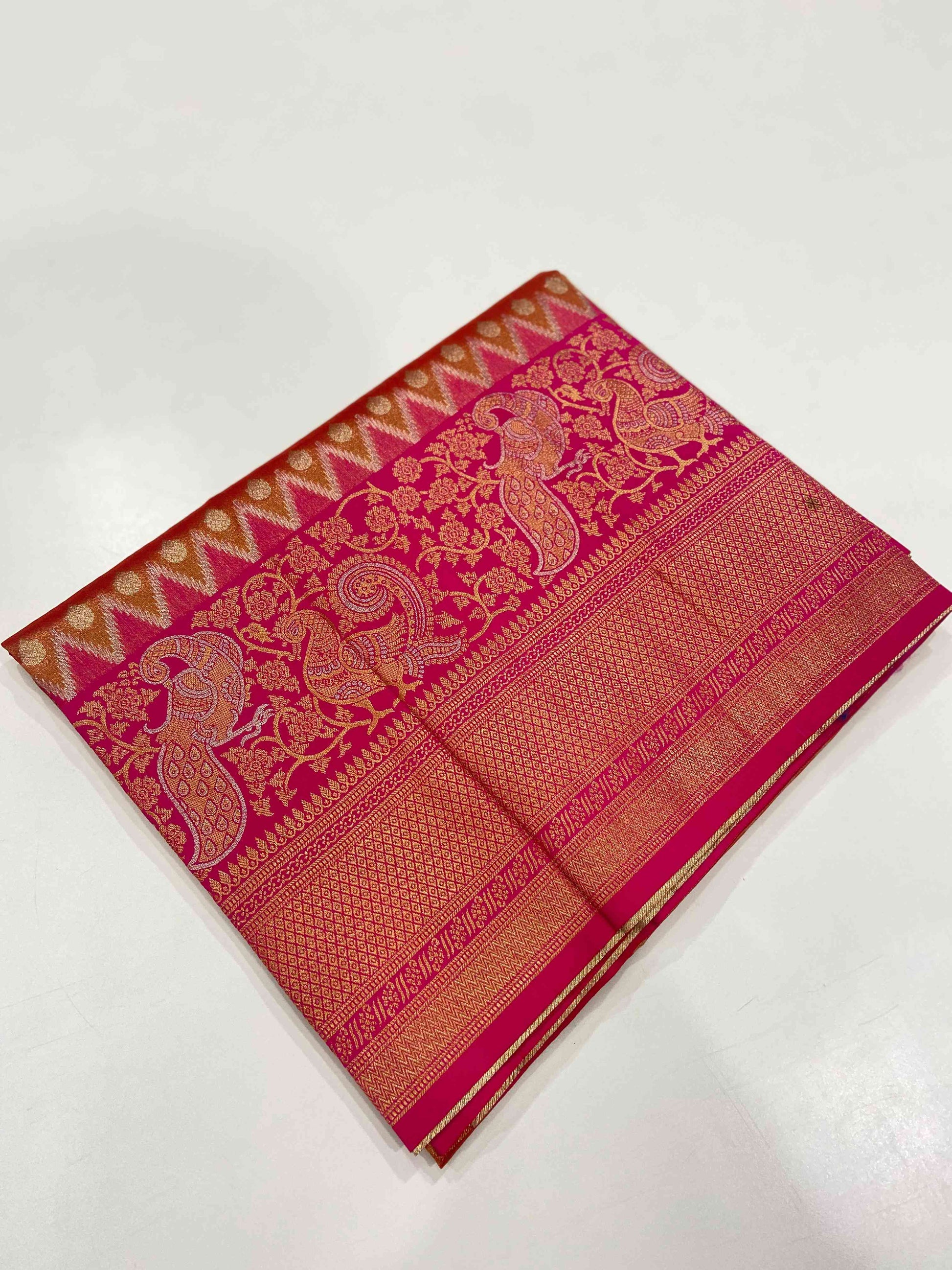 Gold Dharmavaram Zari Tissue Saree by My Store