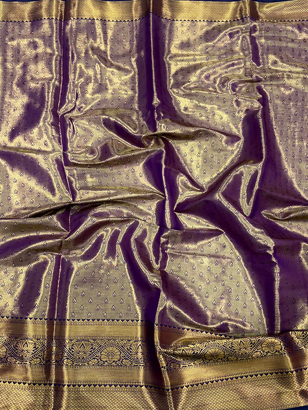 Purple Dharmavaram Butterfly Silk Saree by My Store