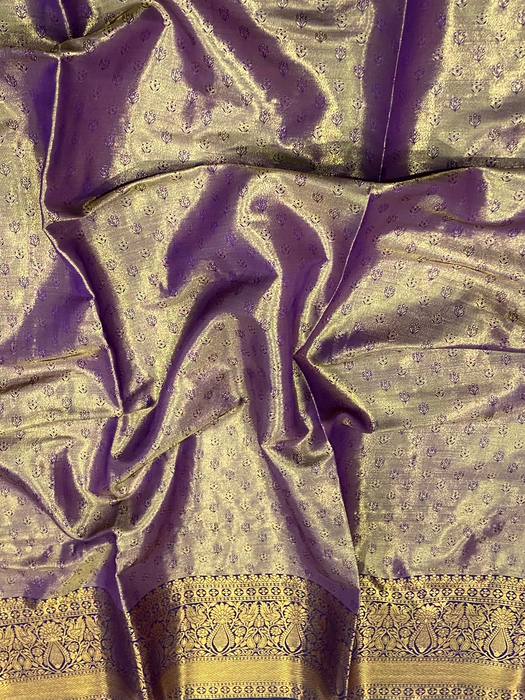 Majestic Brown Zigzag Dharmavaram Silk Saree by My Store