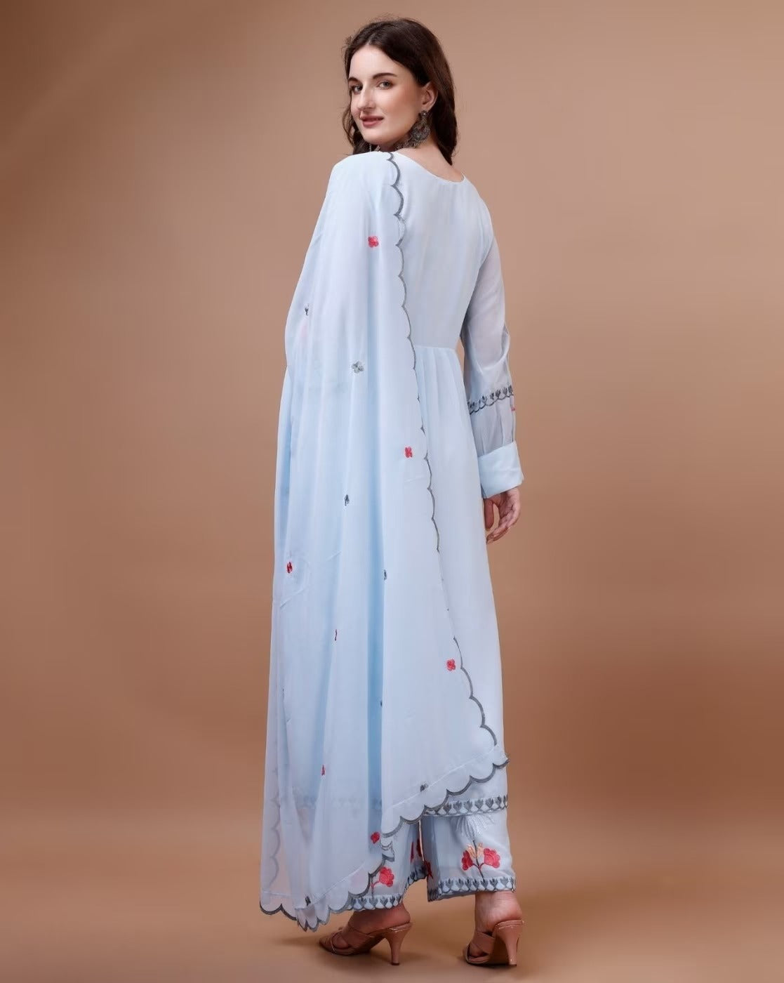 Ready To Wear Georgette Sky Blue Kurta Set