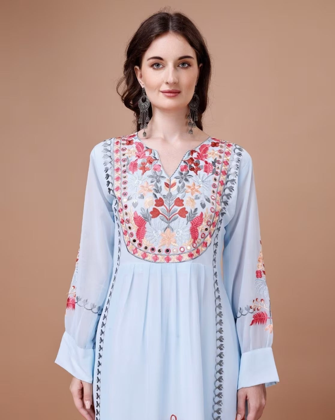 Ready To Wear Georgette Sky Blue Kurta Set