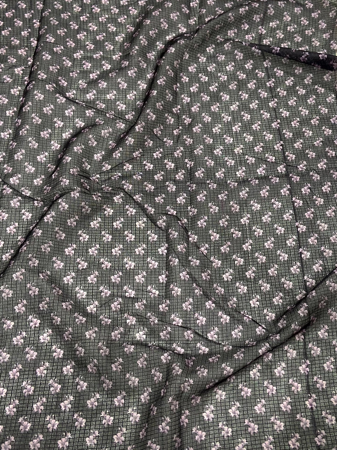 Light Lavender Soft Kota Floral Print Saree by My Store