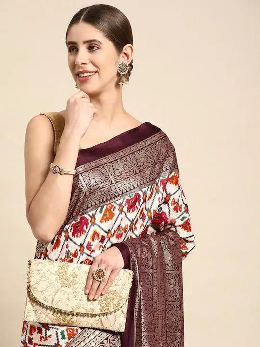 Design Soft Chanderi Silk Patola Design Festive Wear Saree by My Store
