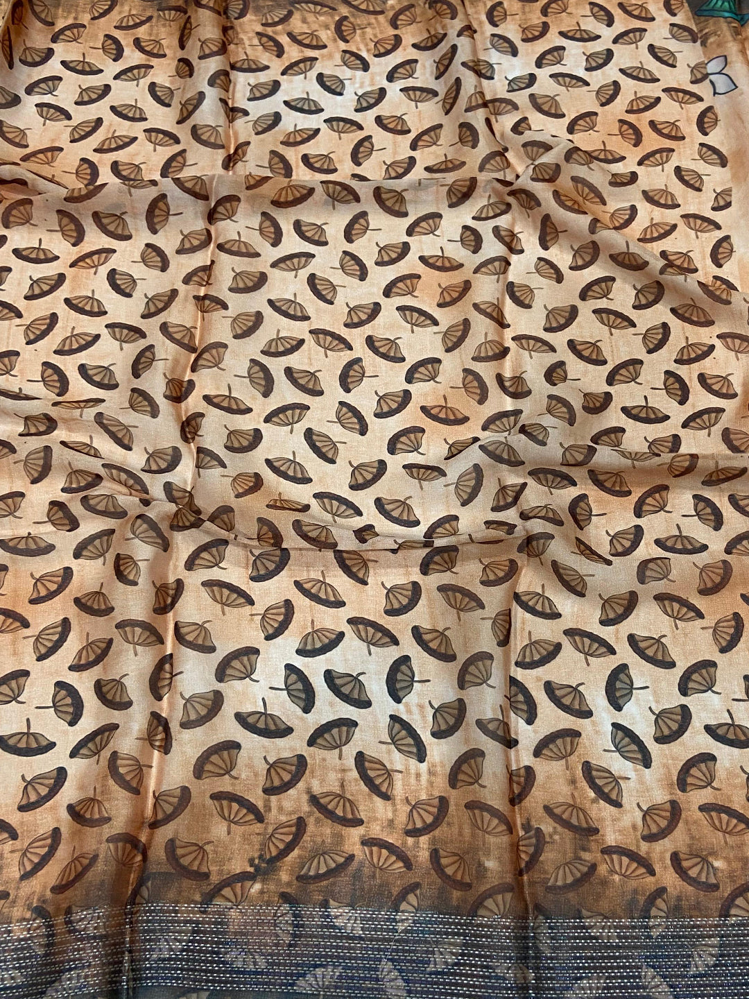 Orange Georgette Pichwai Print Saree by My Store