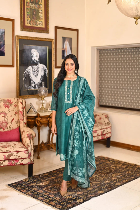 Summer Special Rayon Green Kurta Set