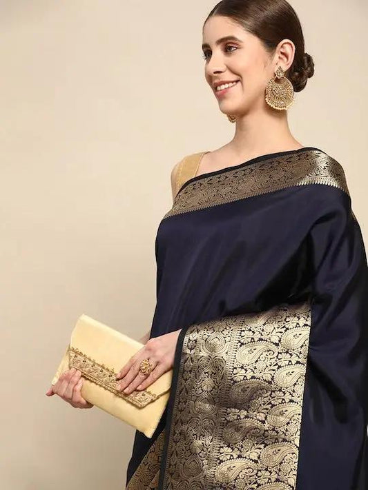 Exclusive Kanjivaaram Zari Pattu Border Banarasi Soft Silk Saree by My Store