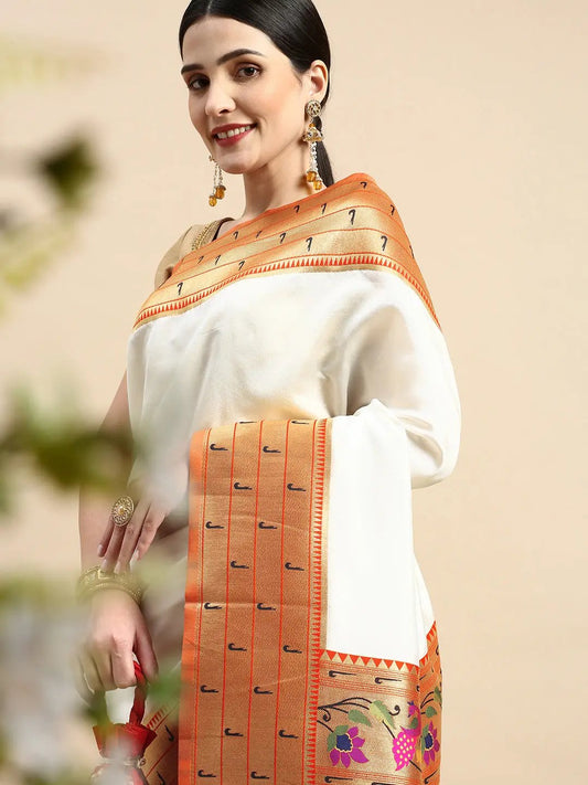 Exquisite Yevla Paithani Minakari Work Silk Saree by My Store