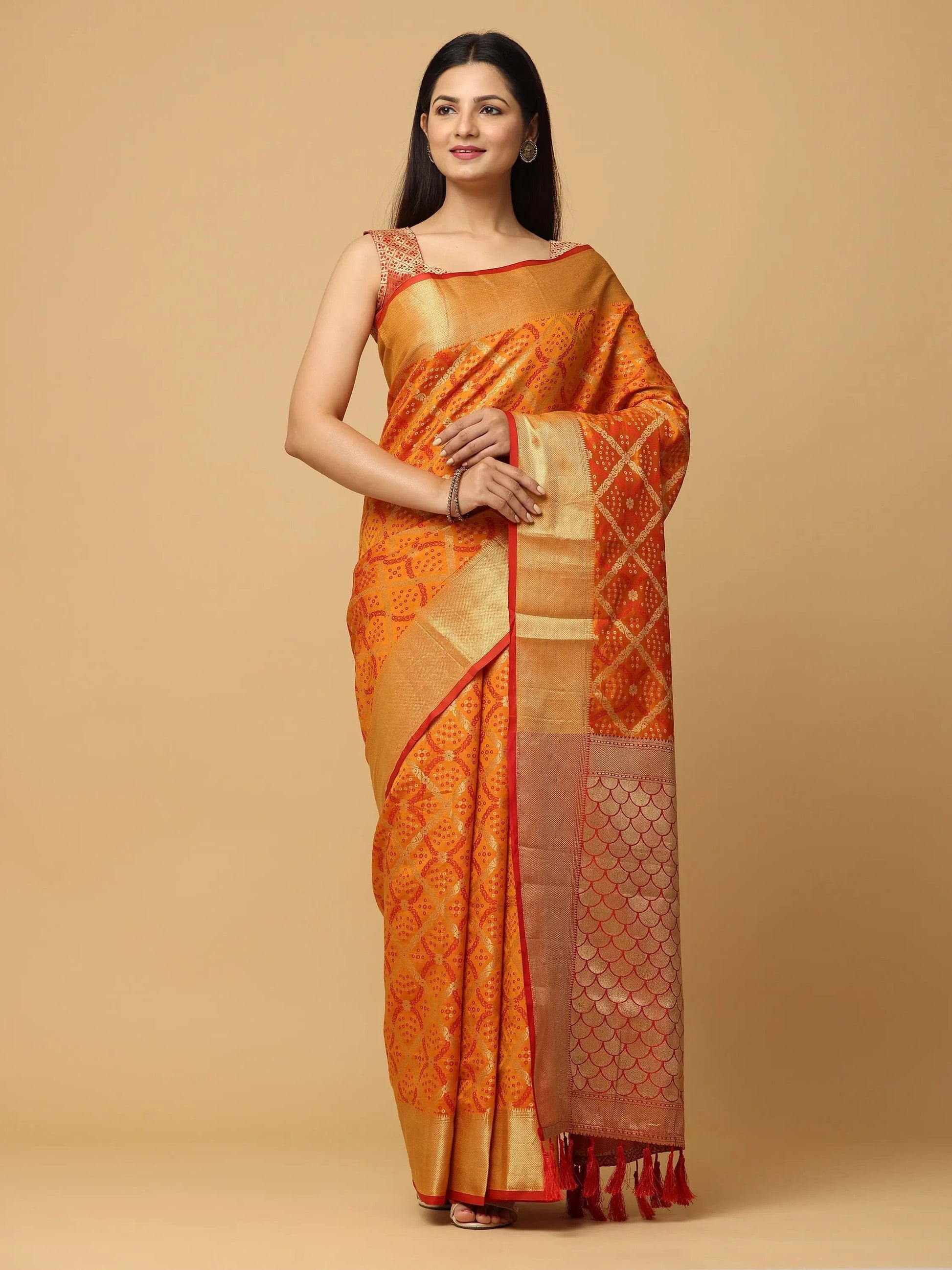 Soft Banarasi Patola Zari Party Wear Saree by My Store