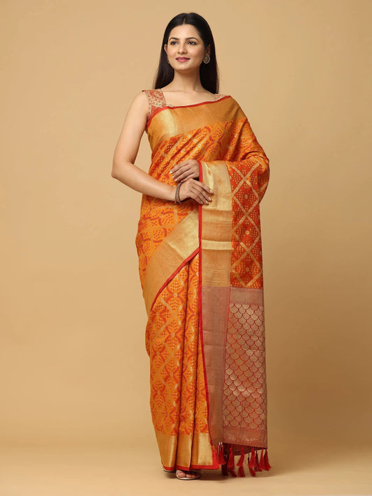 Soft Banarasi Patola Zari Party Wear Saree by My Store