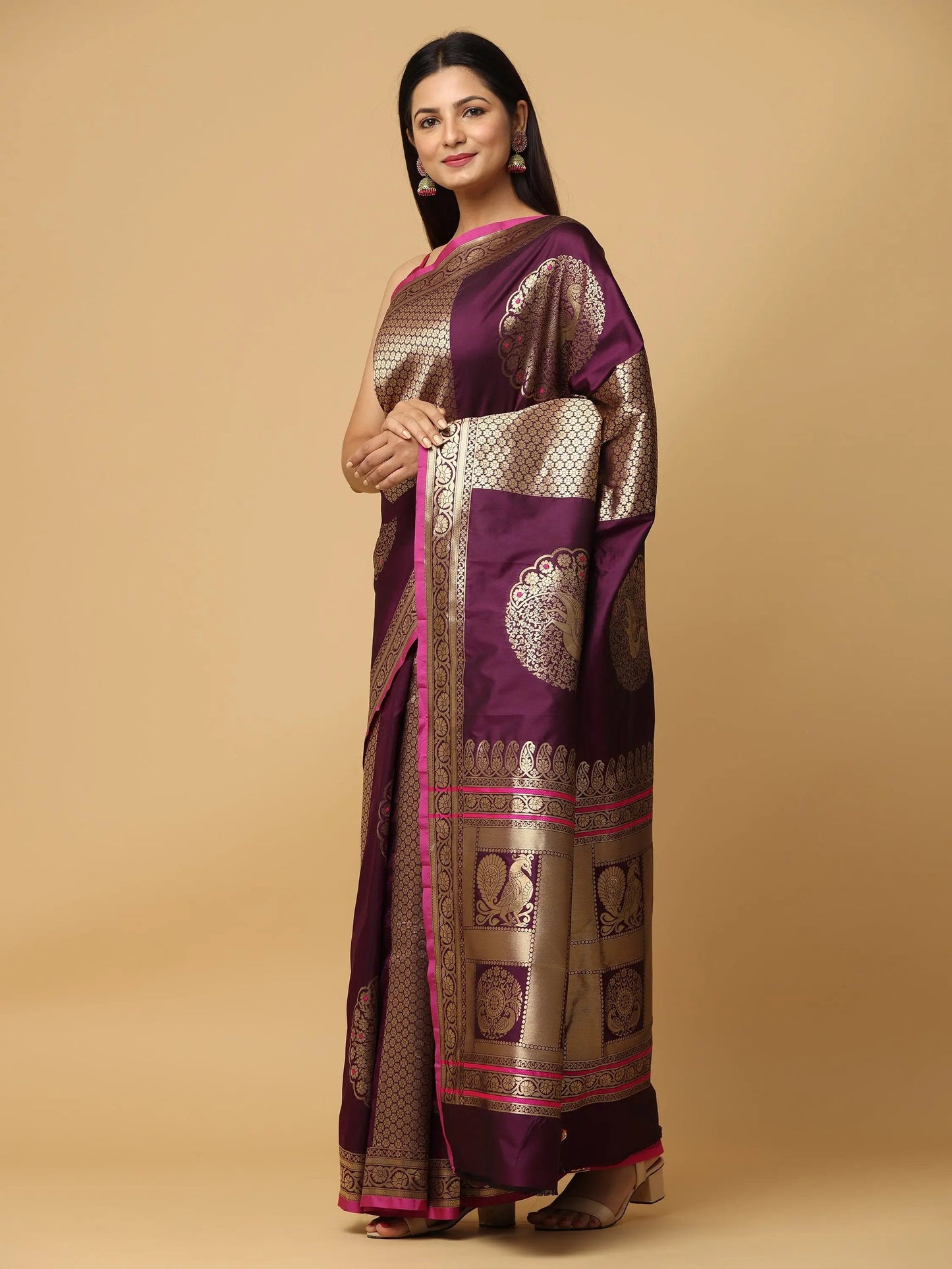 Banarasi Katan Silk Kanchi Zari Weaving Saree