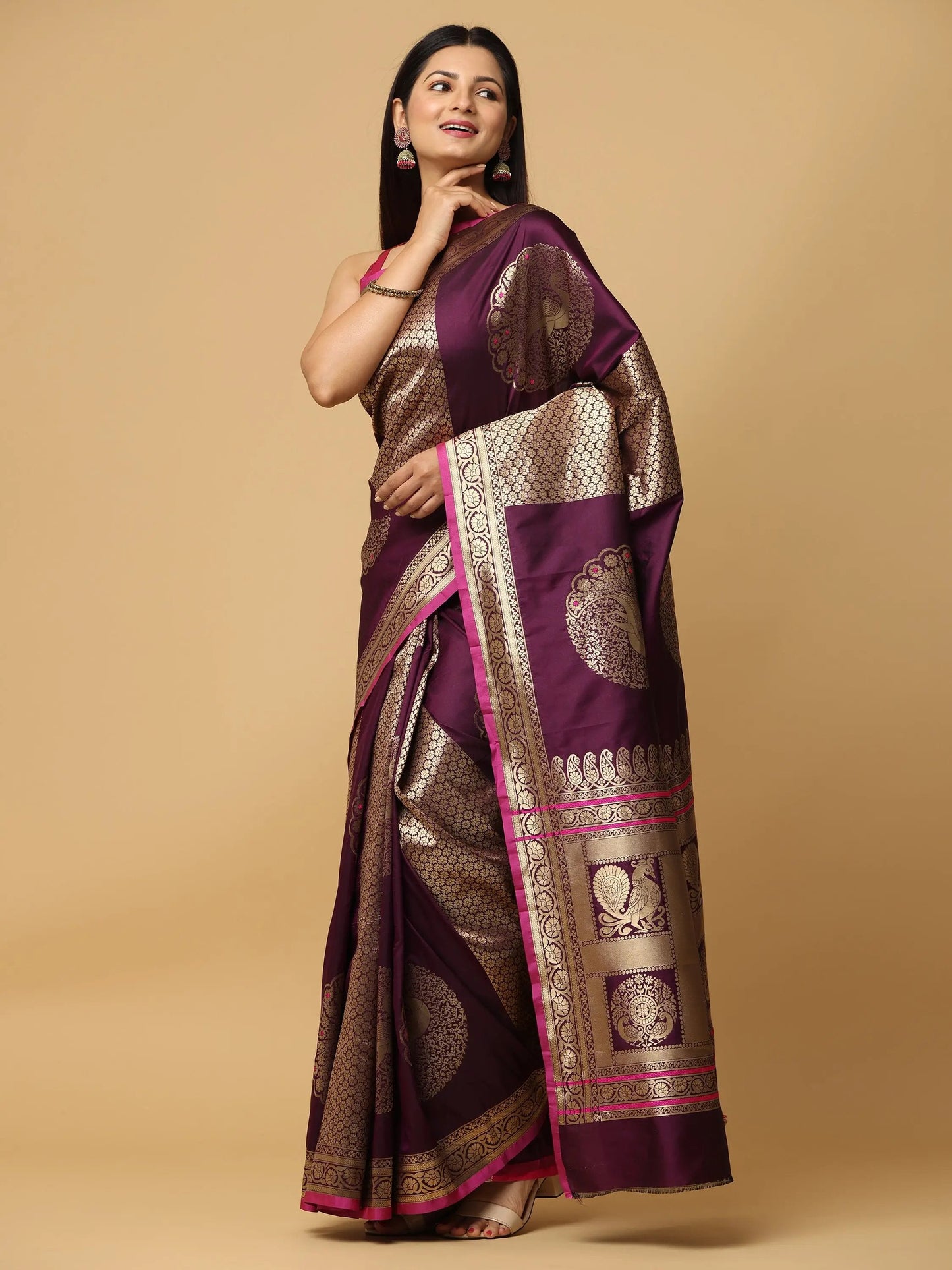 Banarasi Katan Silk Kanchi Zari Weaving Saree