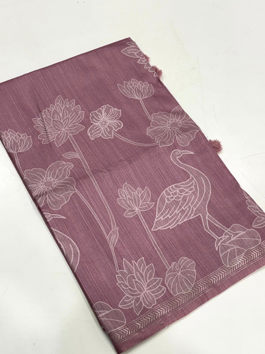 Tussar Ghicha Silk Floral Patchwork Saree