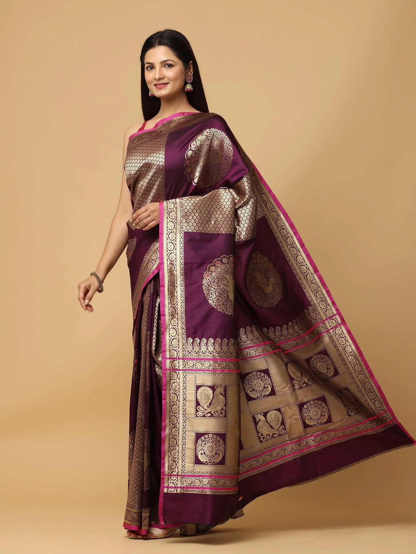 Banarasi Katan Silk Kanchi Zari Weaving Saree