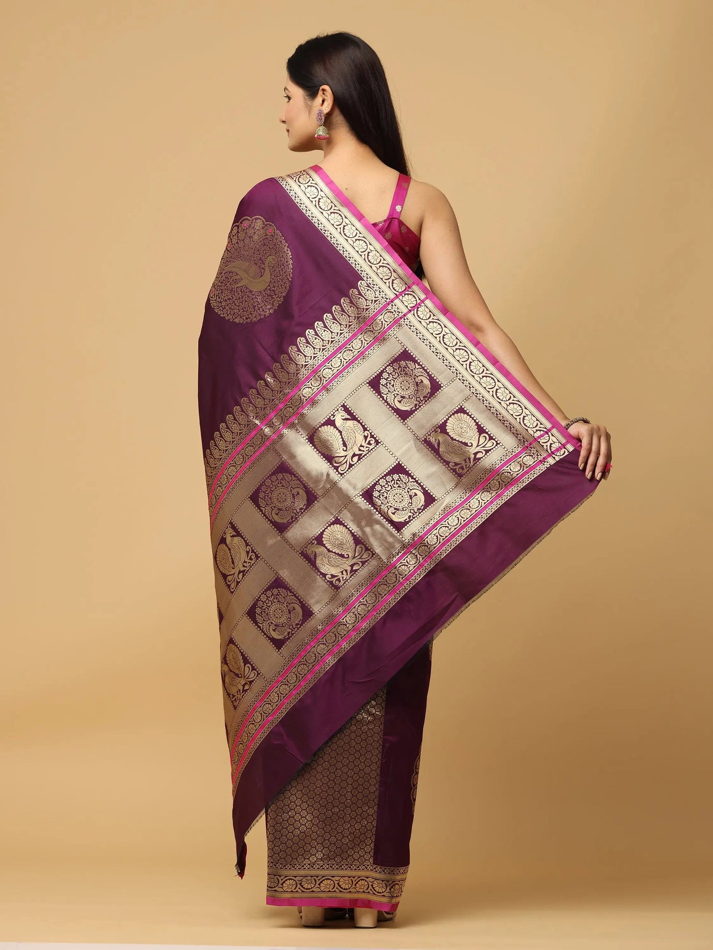 Banarasi Katan Silk Kanchi Zari Weaving Saree