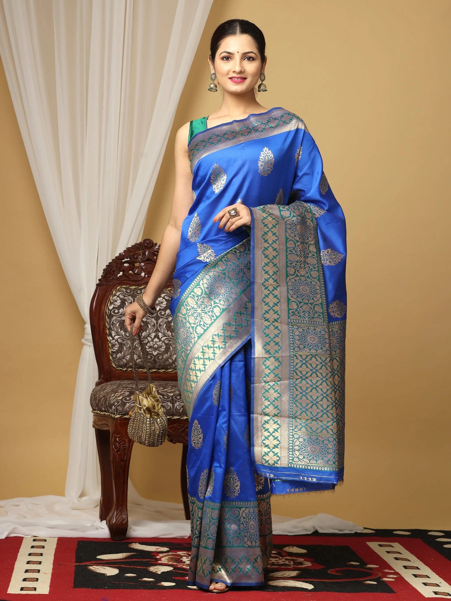 Banarasi Katan Silk Zari Design Festive Wear Saree