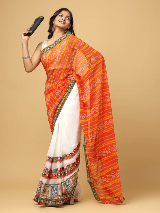 Royal Katchi Embroidery Festive Wear Saree by My Store