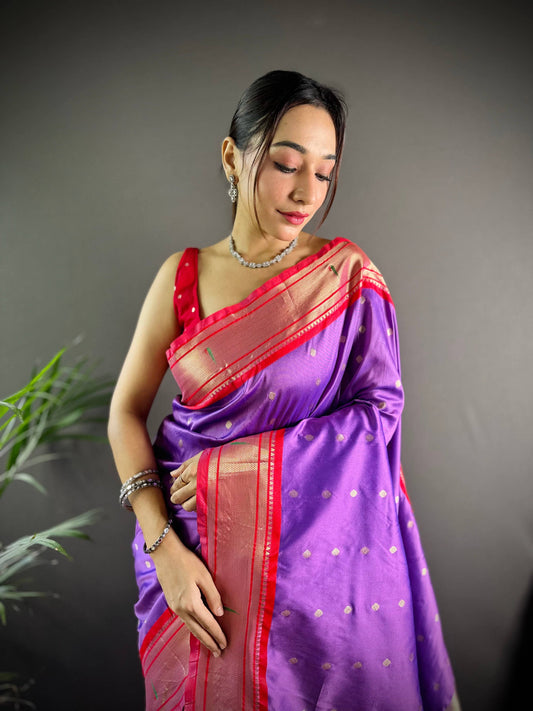Soft Yeola Paithani Saree with Zari Weaving - Luxe by My Store
