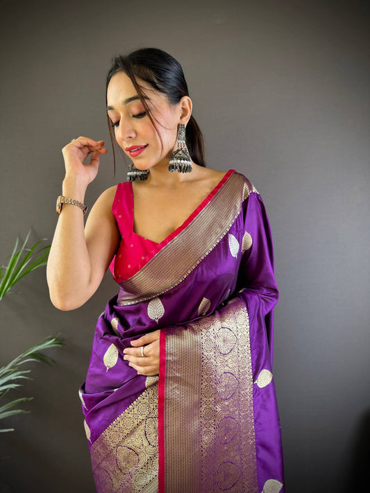 Banarasi Kanchi Zari Weaving Soft Silk Saree