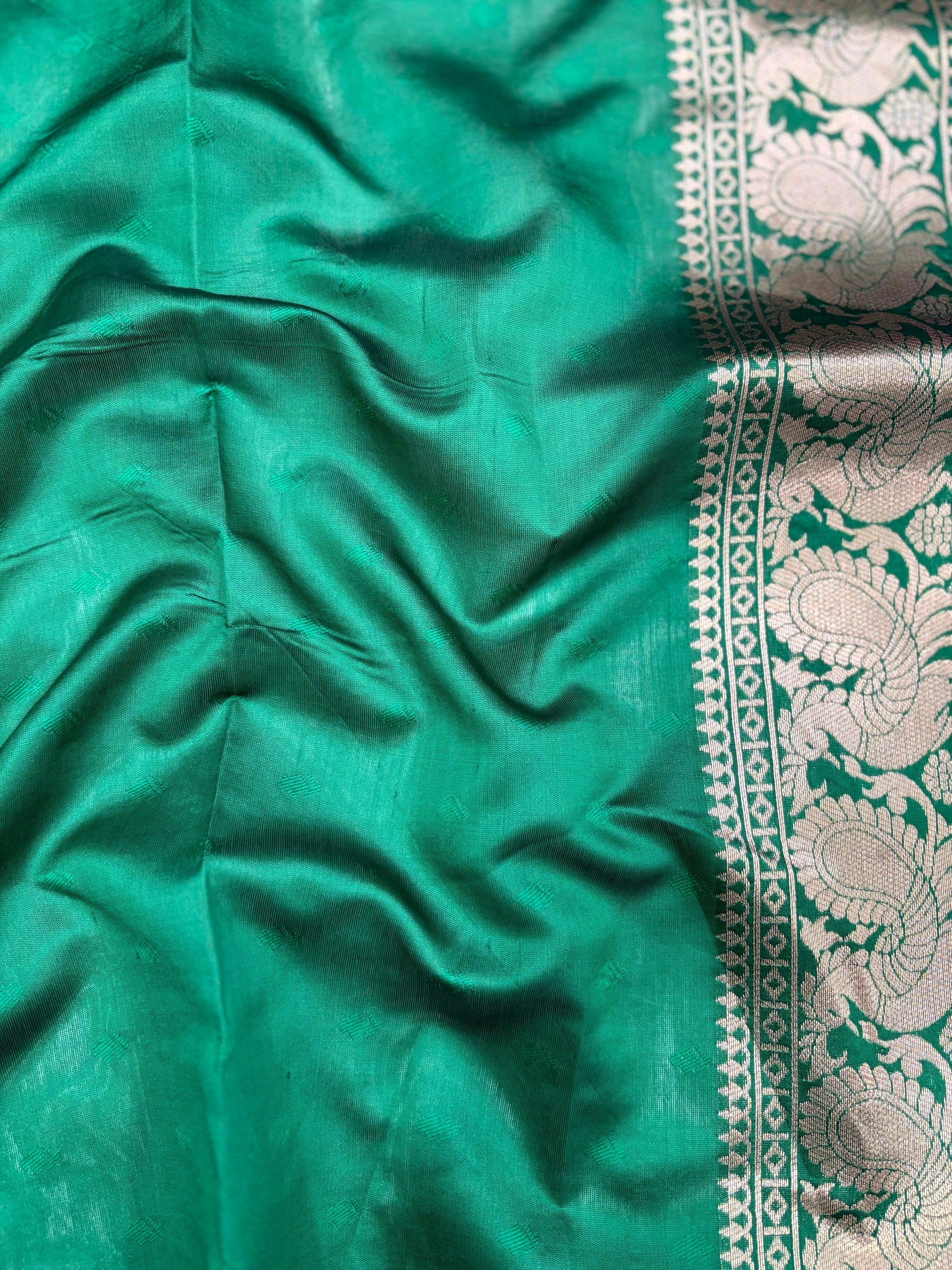 Purple Silver Zari Butta Kanjivaram Silk Saree by My Store