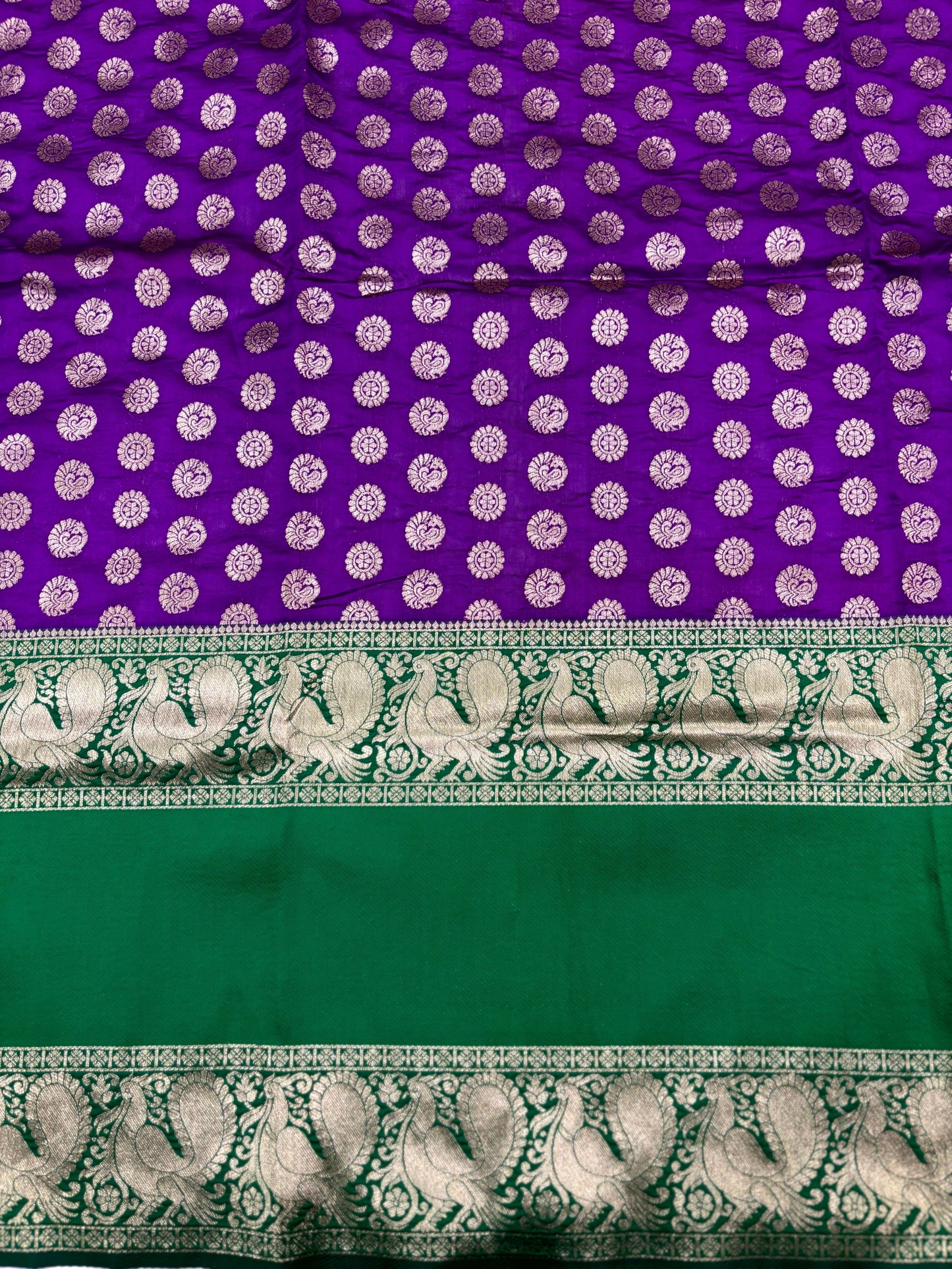 Purple Banarasi Silver Buttas Zari Weaving Saree by My Store