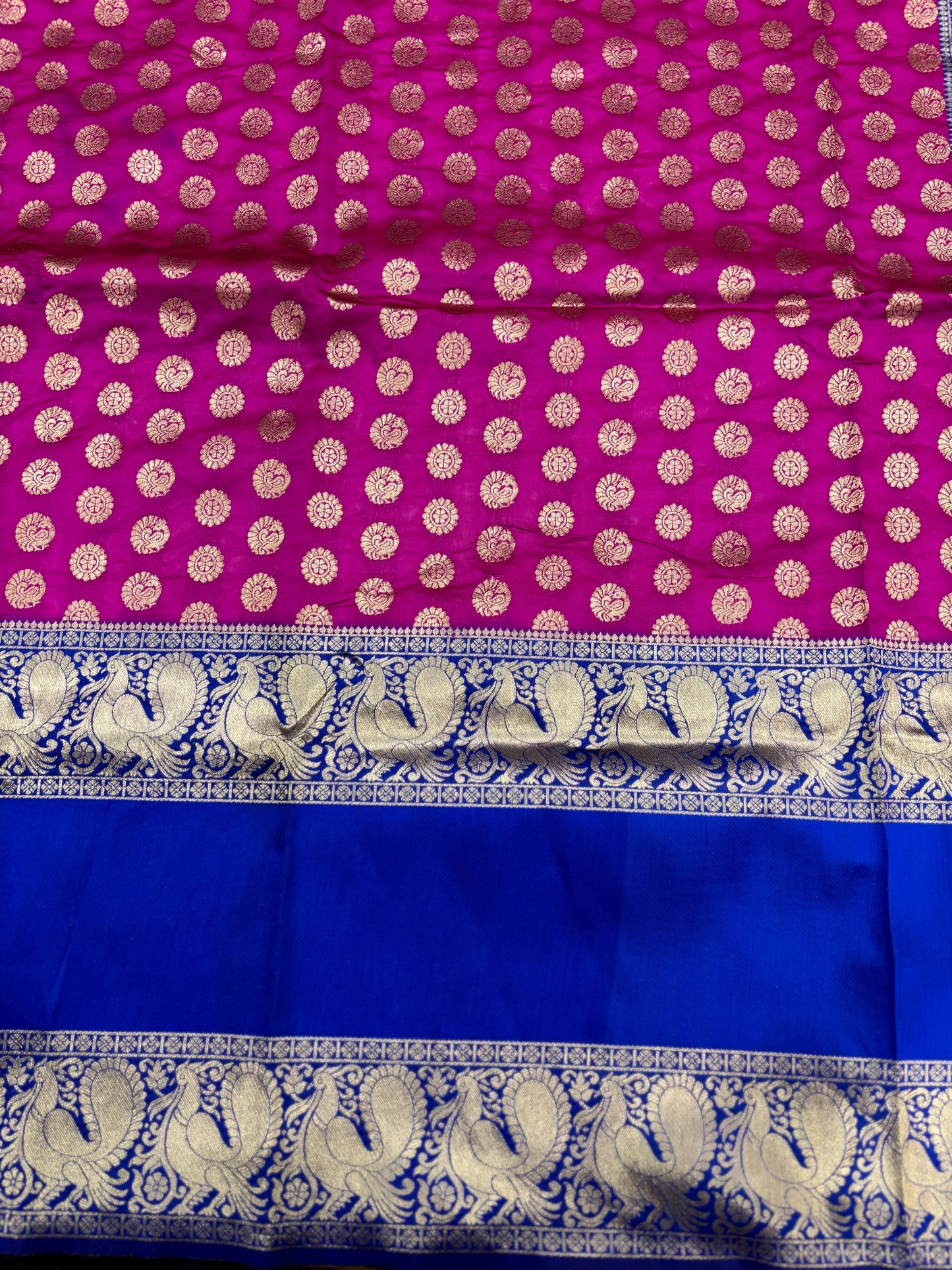 Wine Banarasi Silver Buttas Zari Weaving Saree
