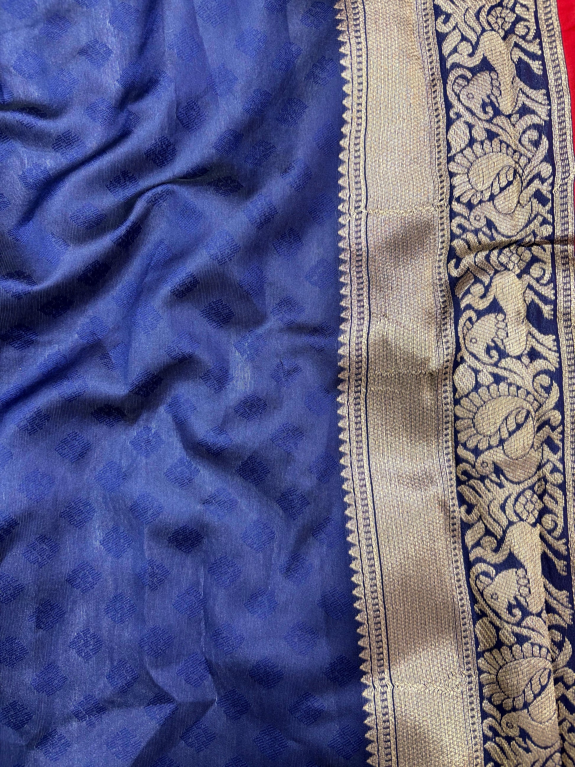 Rose Red Woven Design Banarasi Saree by My Store