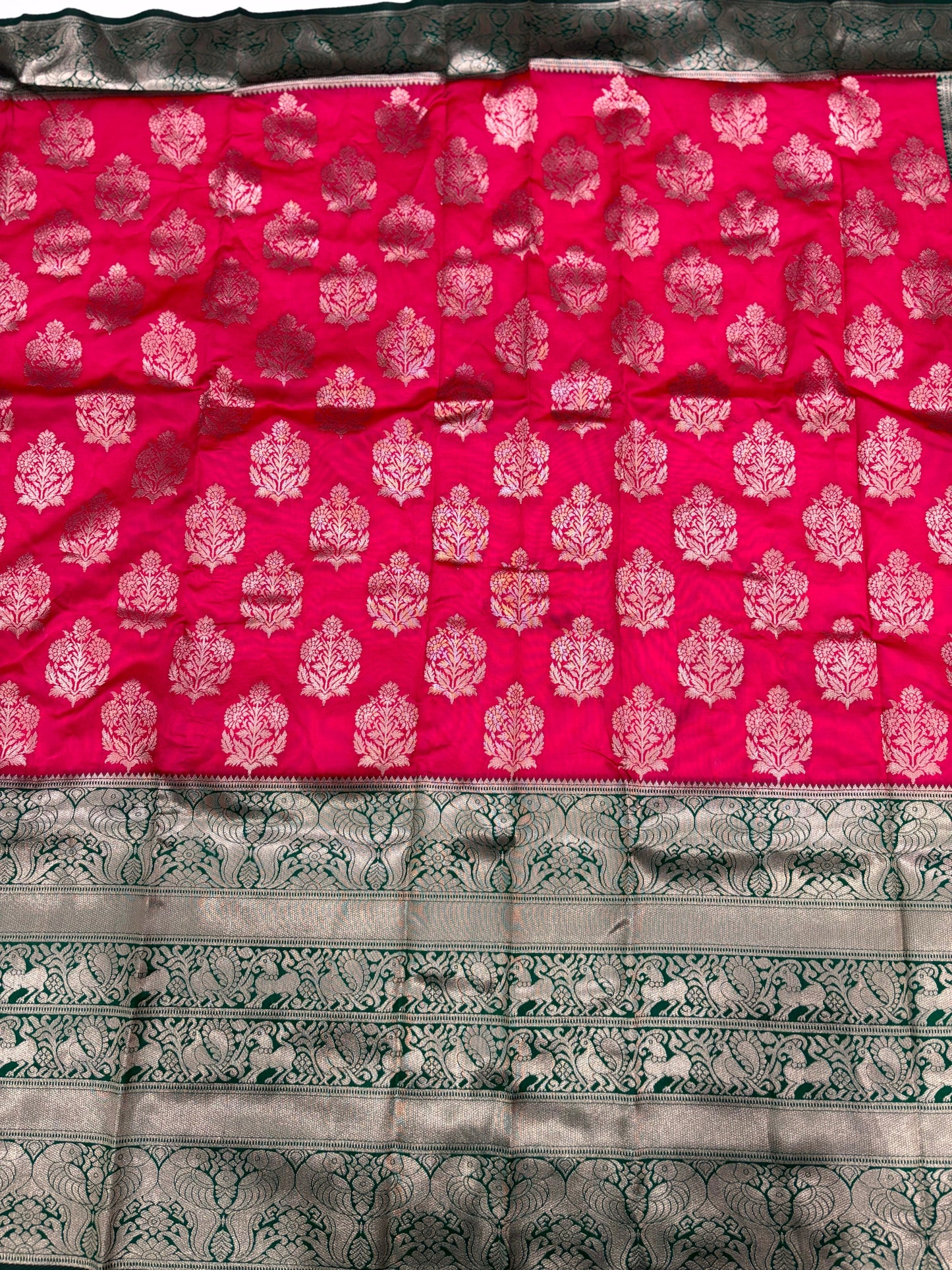 Magenta Pink Woven Design Banarasi Saree by My Store
