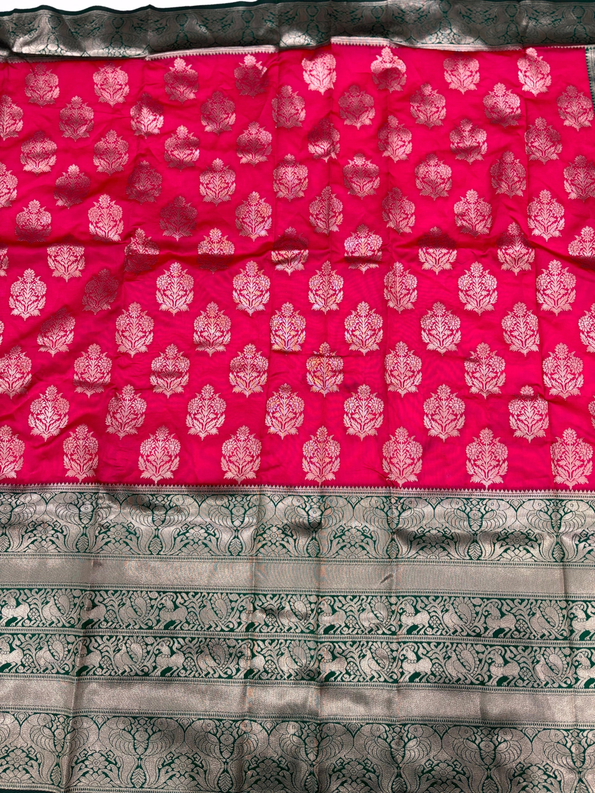 Magenta Pink Woven Design Banarasi Saree by My Store