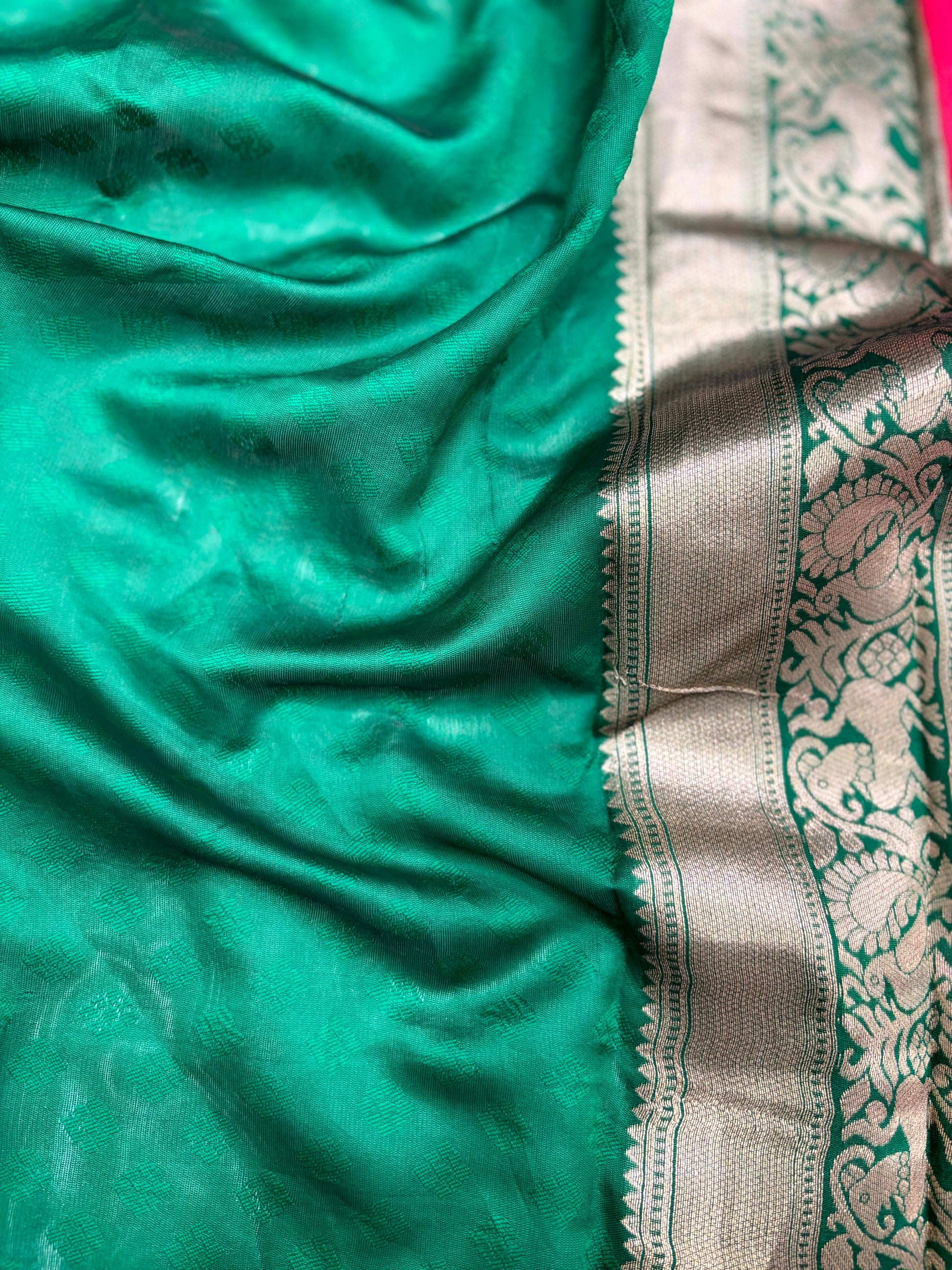 Magenta Pink Woven Design Banarasi Saree by My Store