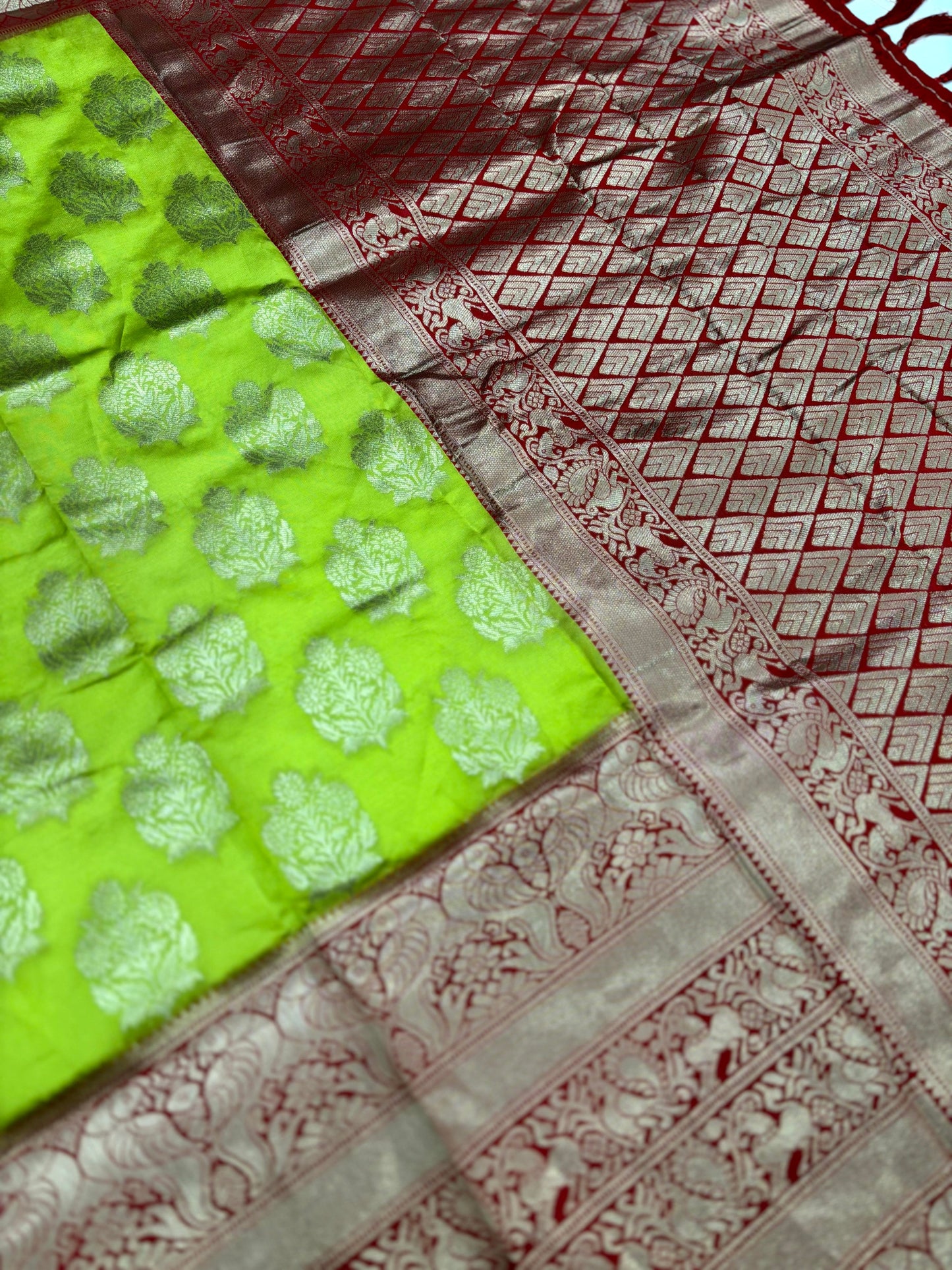 Olive Woven Design Banarasi Saree by My Store