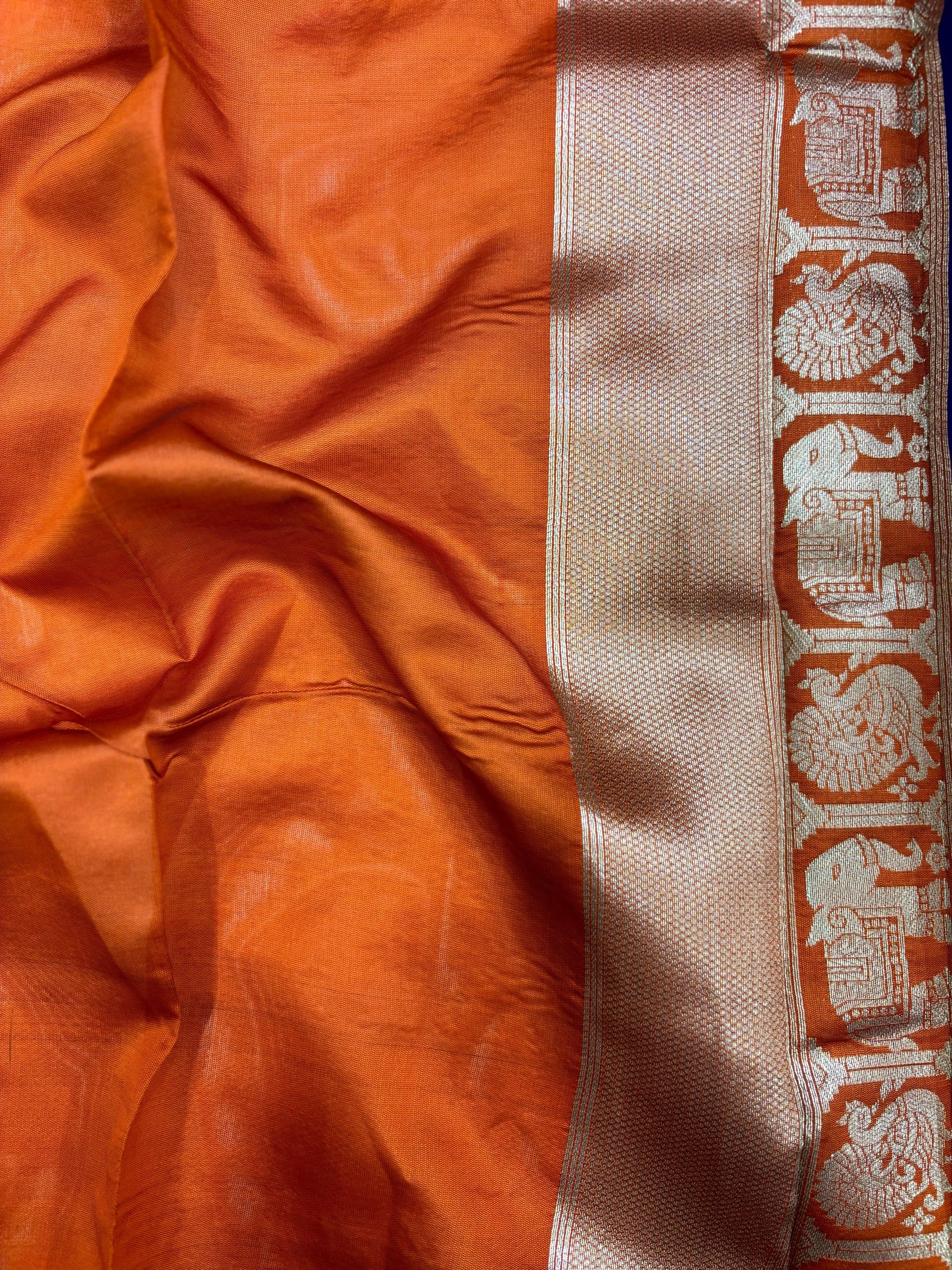 Cobalt Blue Kanjivaram Silk Saree by My Store