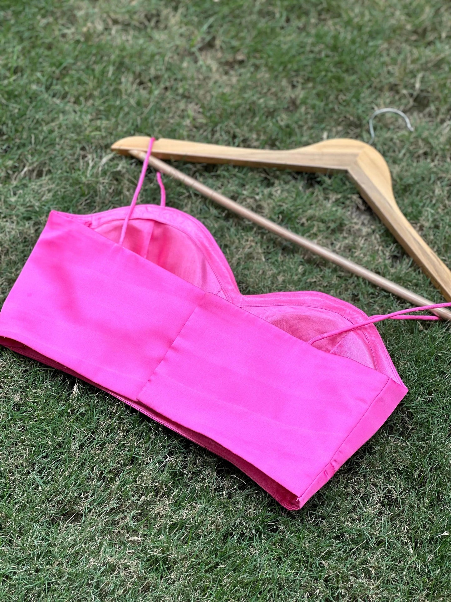Pink Satin Georgette Saree