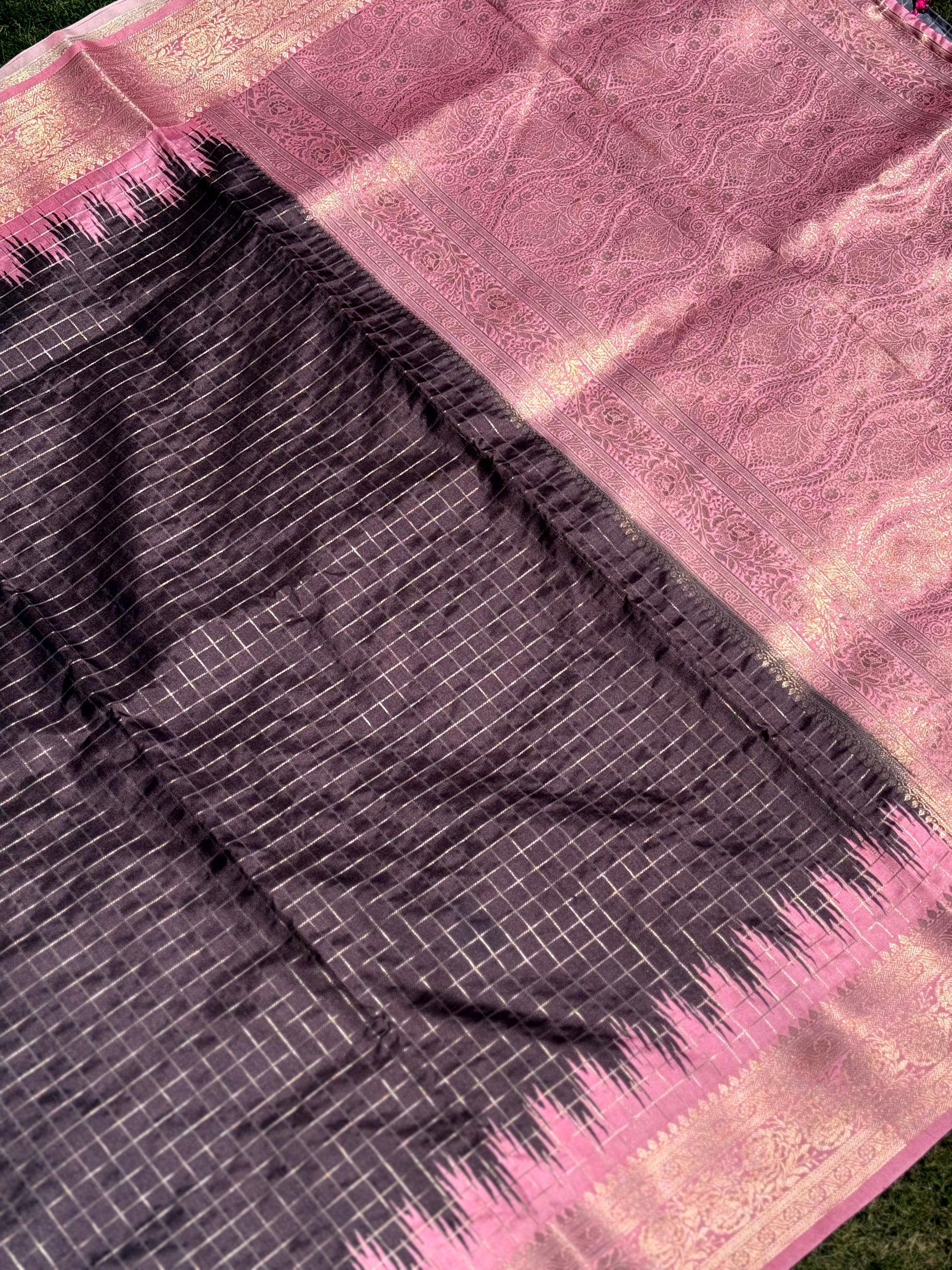 Brown Banarasi Silk Gadwal Pattu Saree by My Store