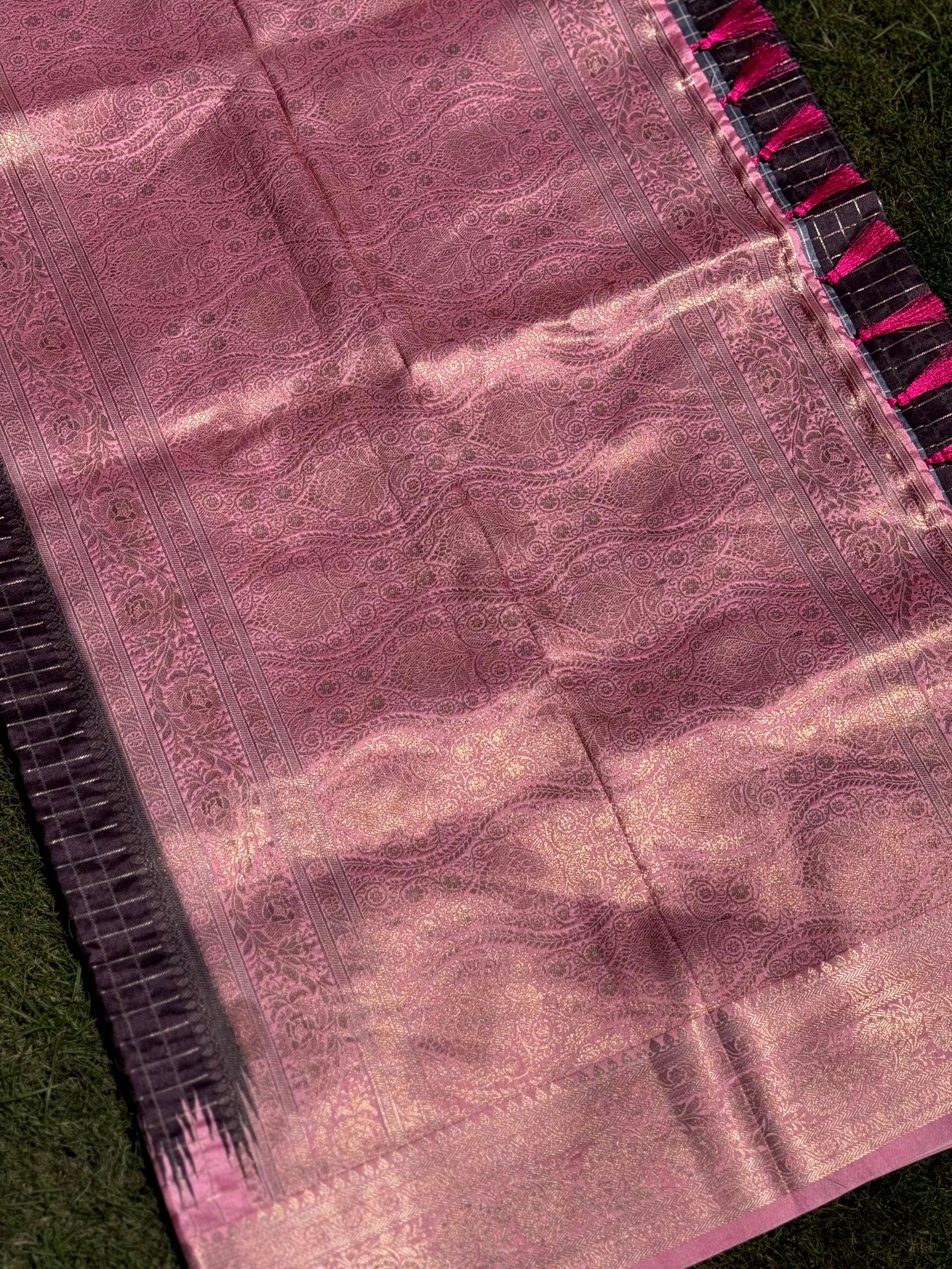 Brown Banarasi Silk Gadwal Pattu Saree by My Store