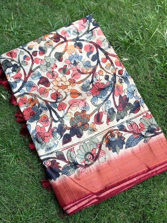 Exclusive Floral Kalamkari Saree by My Store