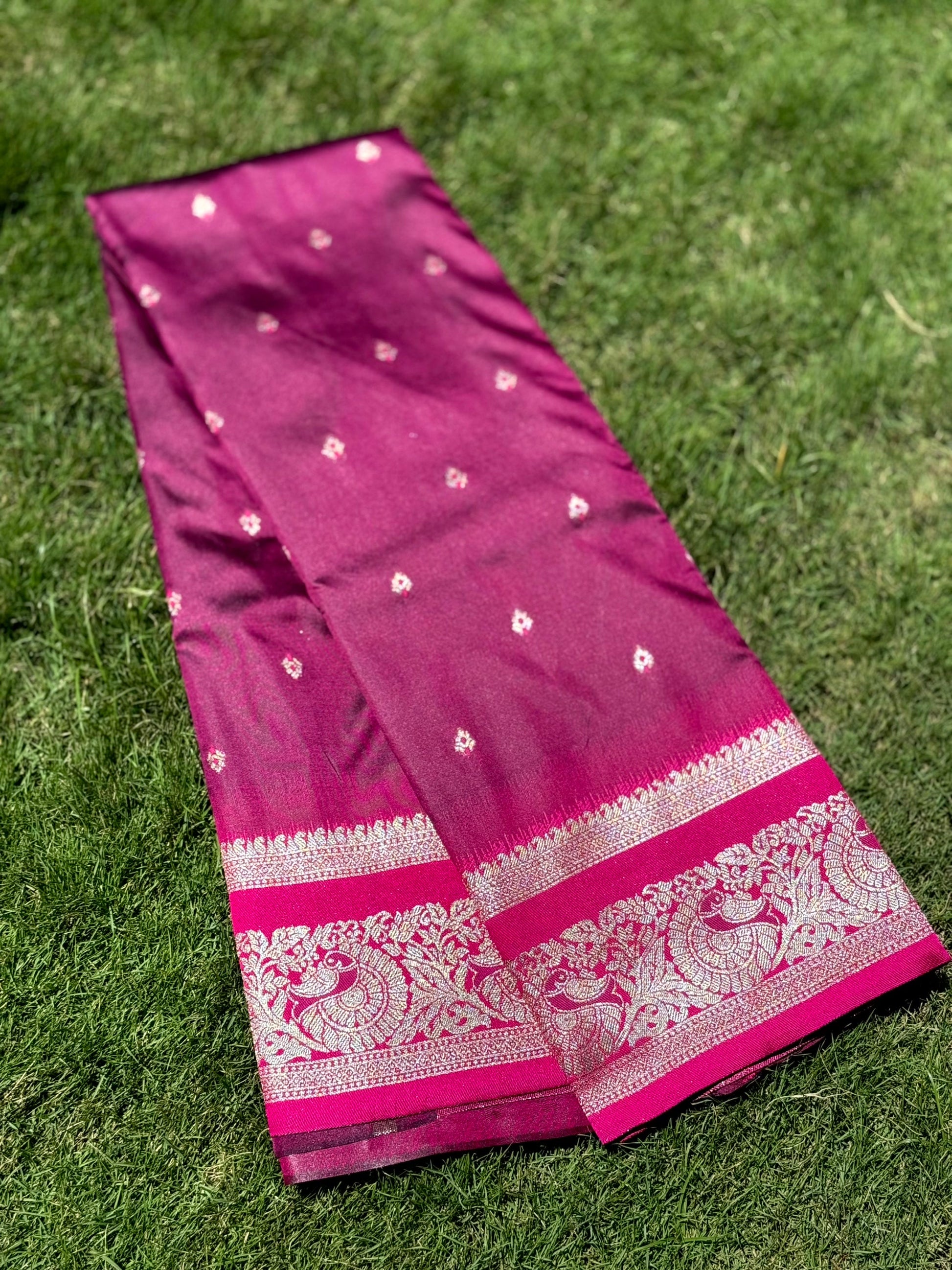 Magenta Soft Silk Kanjivaram Saree by My Store