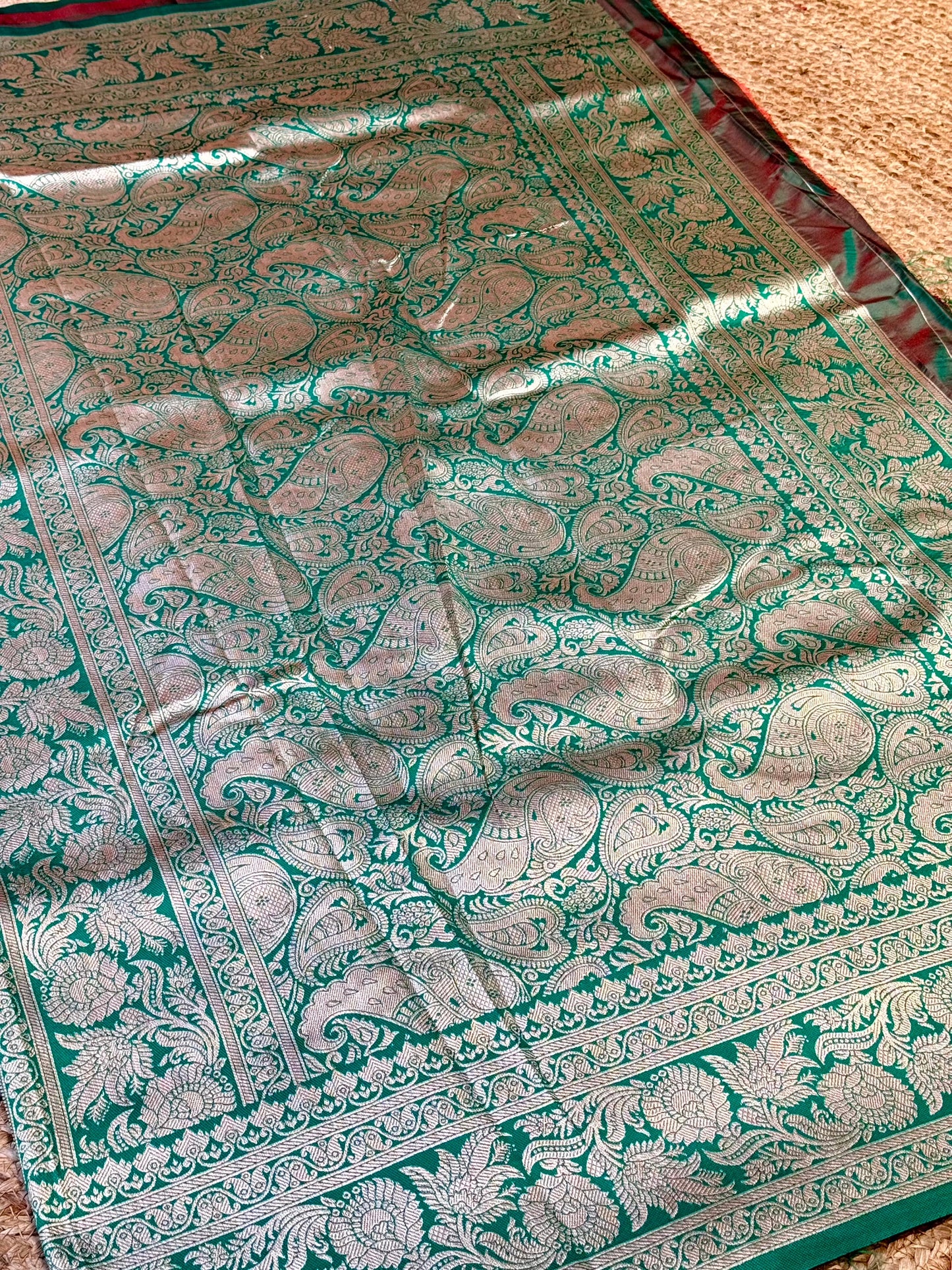 Bright Pink Soft Silk Kanjivaram Saree by My Store