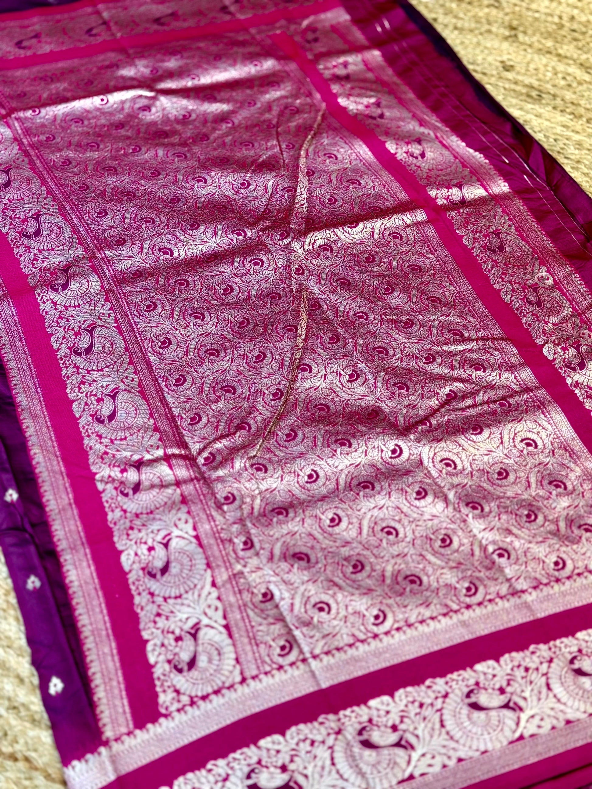 Magenta Soft Silk Kanjivaram Saree by My Store