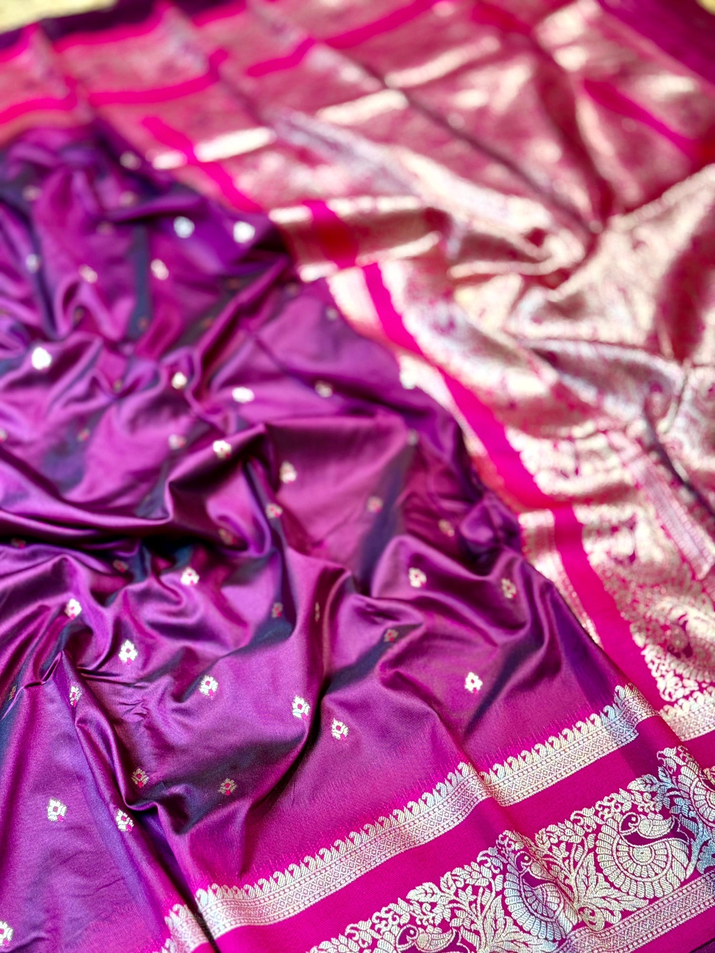 Magenta Soft Silk Kanjivaram Saree by My Store