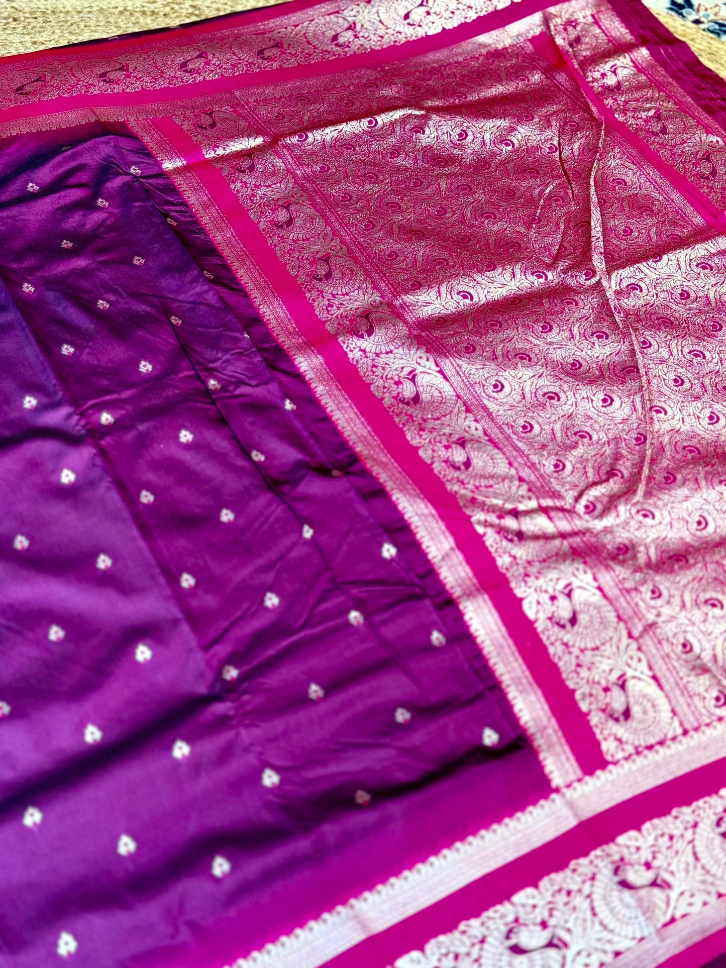 Magenta Soft Silk Kanjivaram Saree by My Store