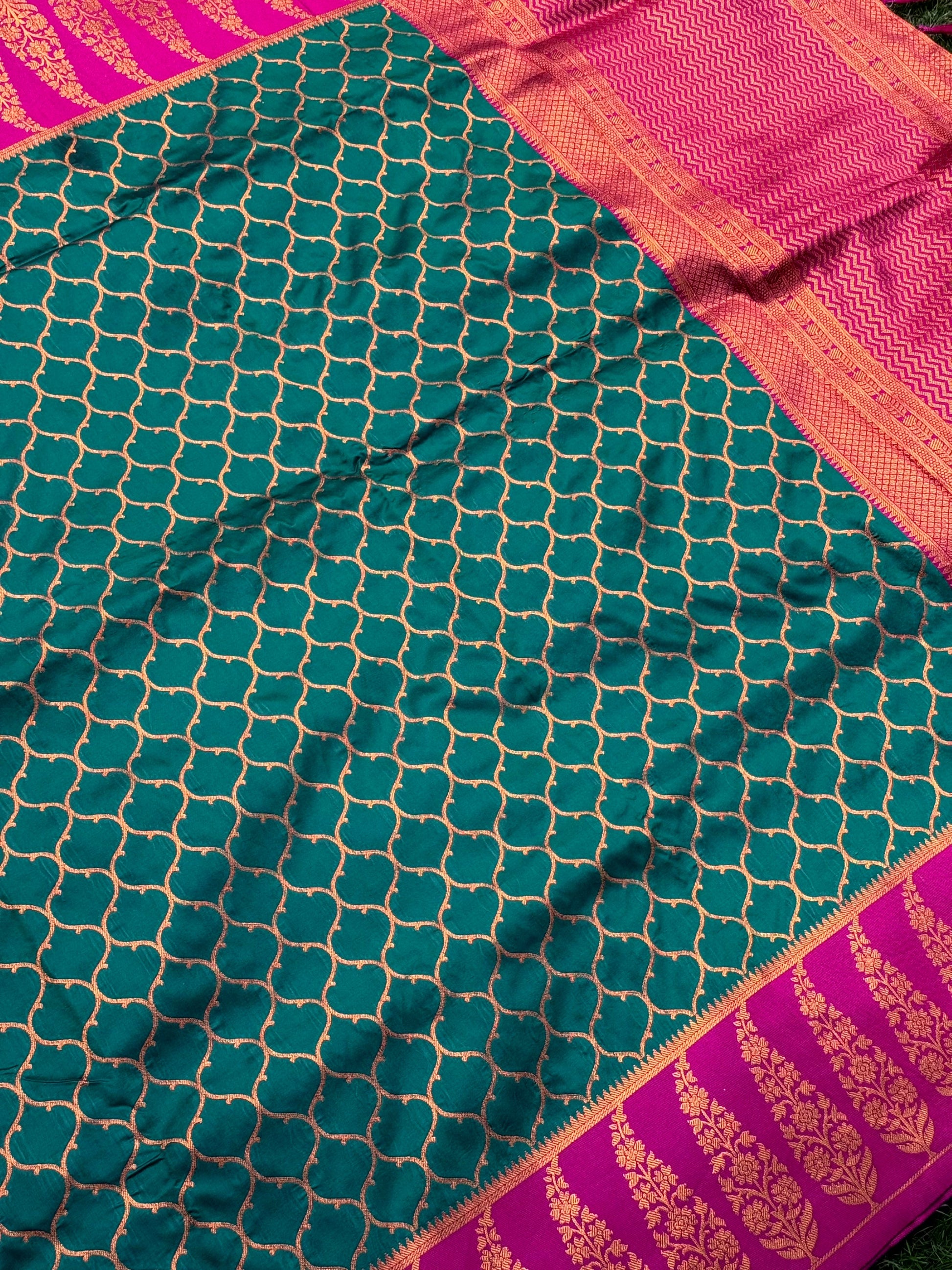 Rama Soft Banarasi Katan Silk Saree by My Store